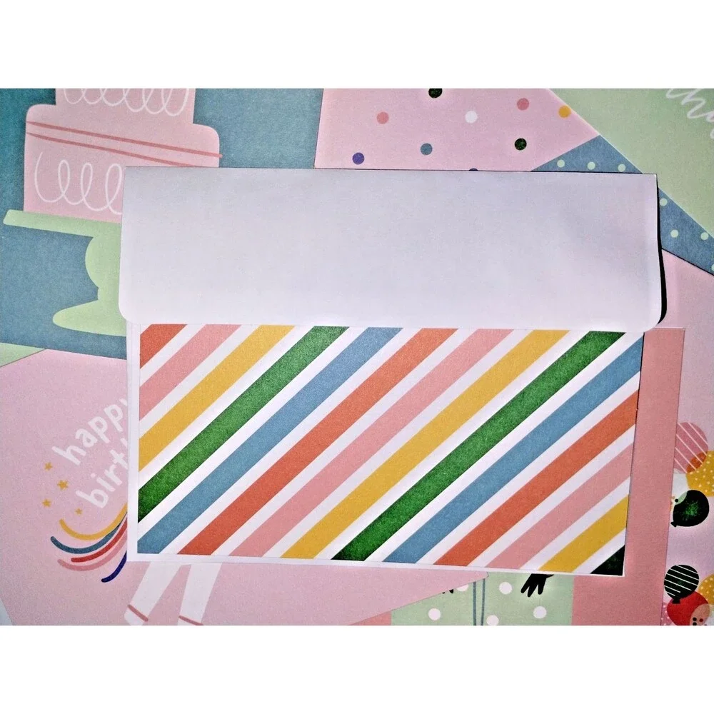 American Crafts Boxed Cards, A2 Cards & Envelopes, Pebbles Happy Cake Day - NEW!